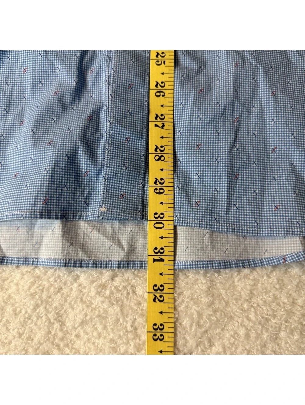 Robert Graham X Men’s 2XL Blue Check Geometric Shirt Tailored Fit Stretch